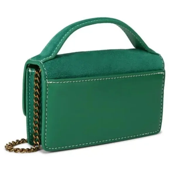 Kurt Geiger (NWT) Green Suede Bond Crossbody Bag - Picture 5 of 6